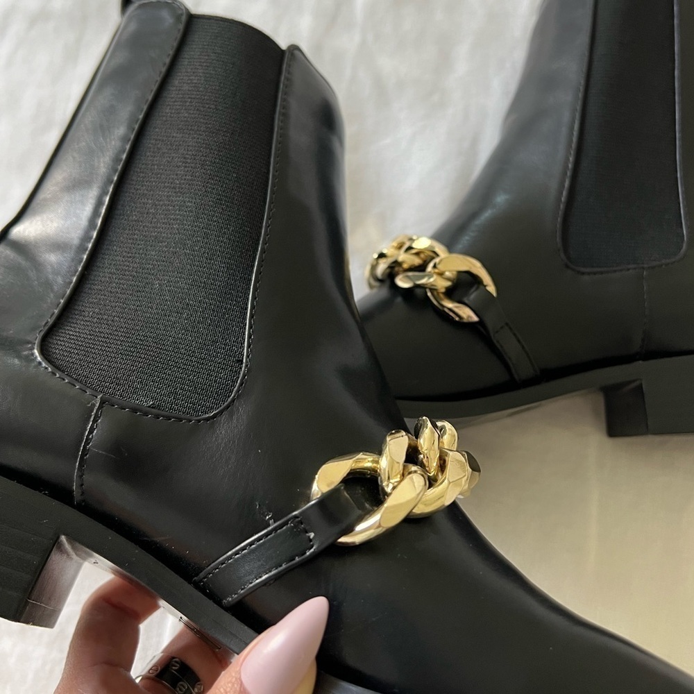Zara Gold Chain Black Boots - Picture 5 of 5
